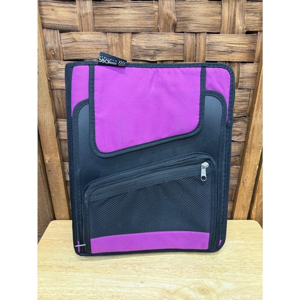 Vintage Mead Pro Platinum Purple and Black Zippered Organizer Binder